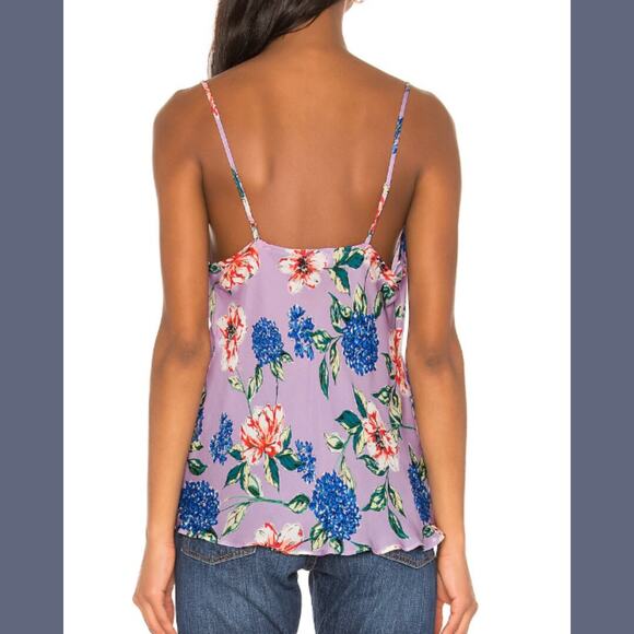 Parker Silk Summer Floral Top in Lais Fleur Lavender Small - Picture 3 of 6